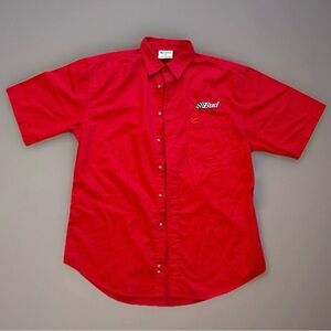 Vtg 90s Y2K Men’s Chase Authentics Bud Racing Shirt Large L Red Button Up
